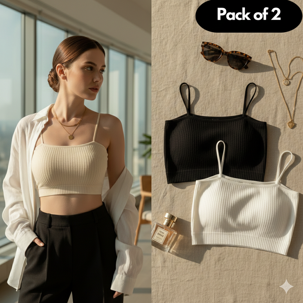 Seamless Silk Padded Bralette Bra Pack of 2