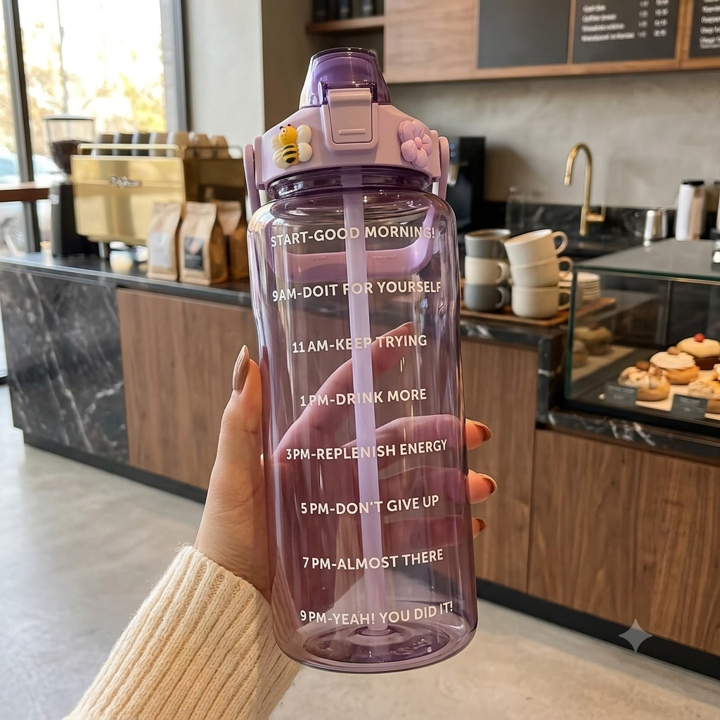 Time Marker 2L Fitness Water Bottle