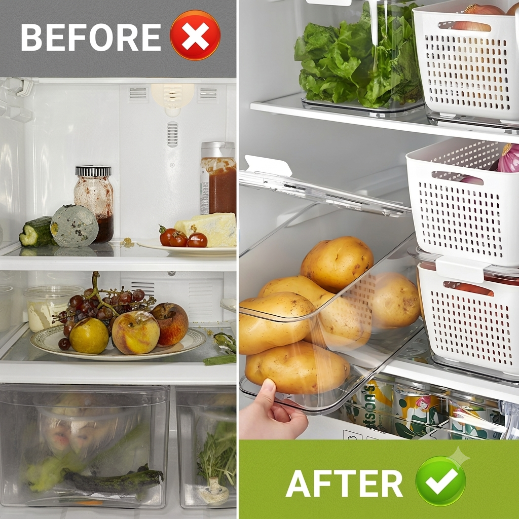 Refrigerator Storage Containers Boxes Pack 4