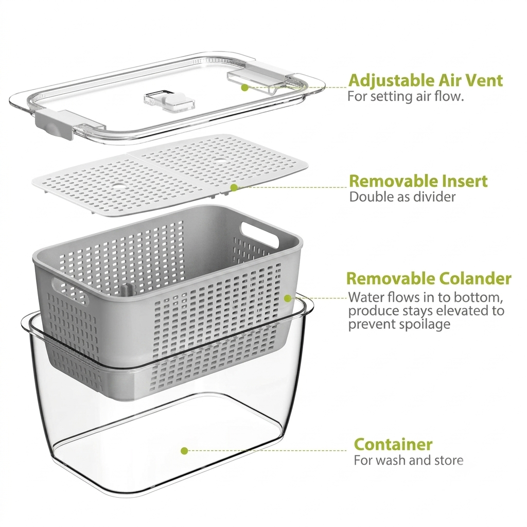 Refrigerator Storage Containers Boxes Pack 4