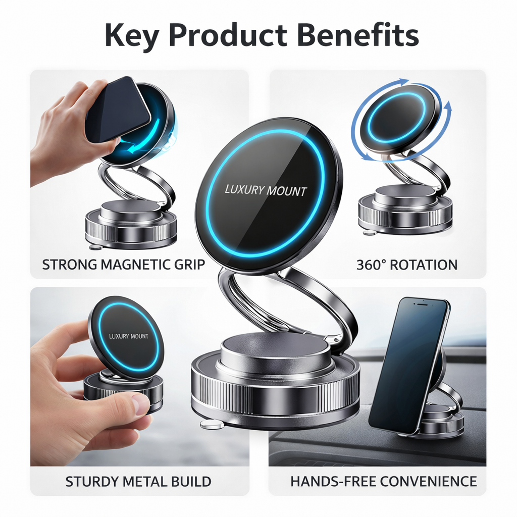 360° Luxury Magnetic Car Mobile Holder